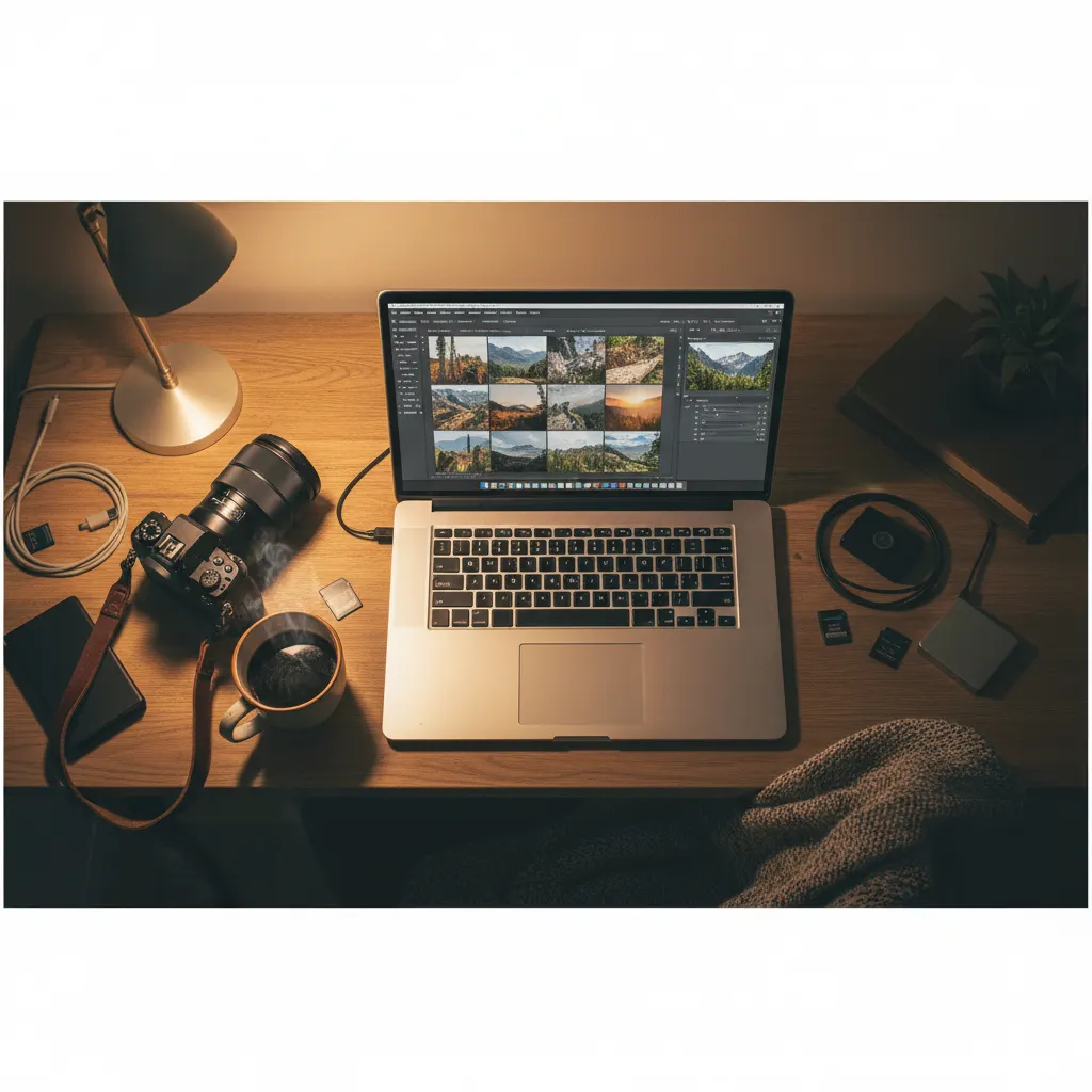 Lightroom editing interface showing photo adjustments on a laptop screen