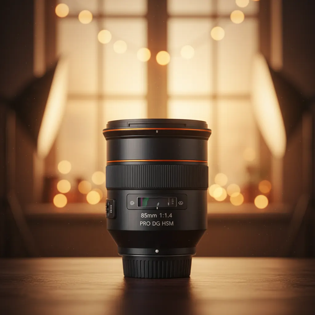 Portrait lens with beautiful bokeh effect in the background