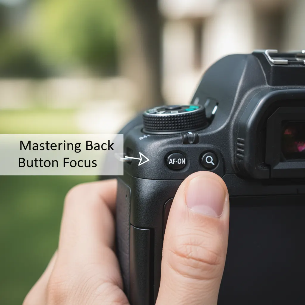 Photographer using back-button focus technique