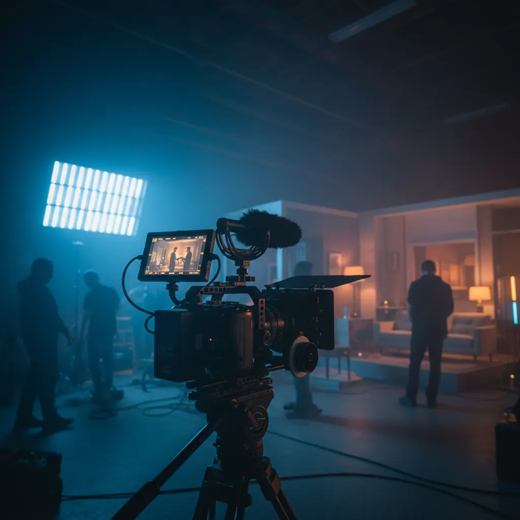 Content creator filming with a mirrorless camera on a gimbal