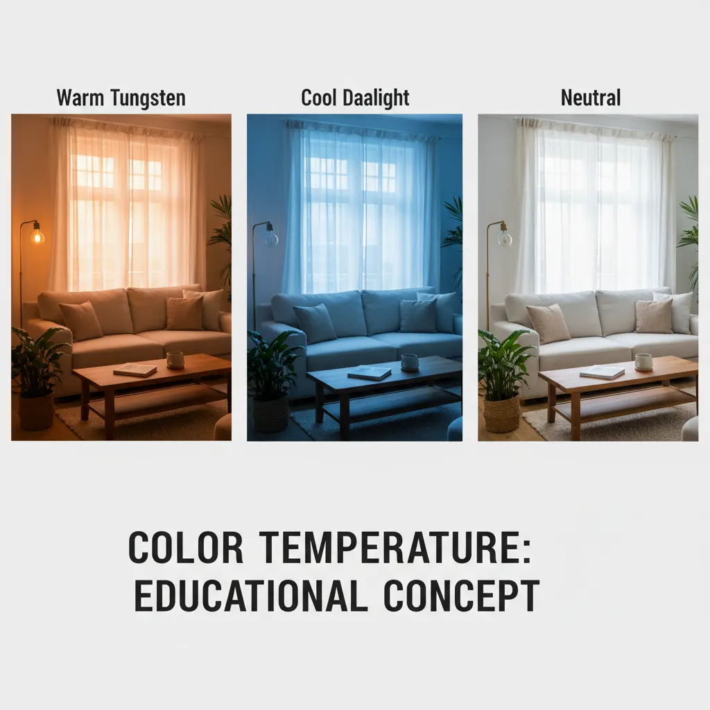 Three versions of the same photo showing different white balance color temperatures